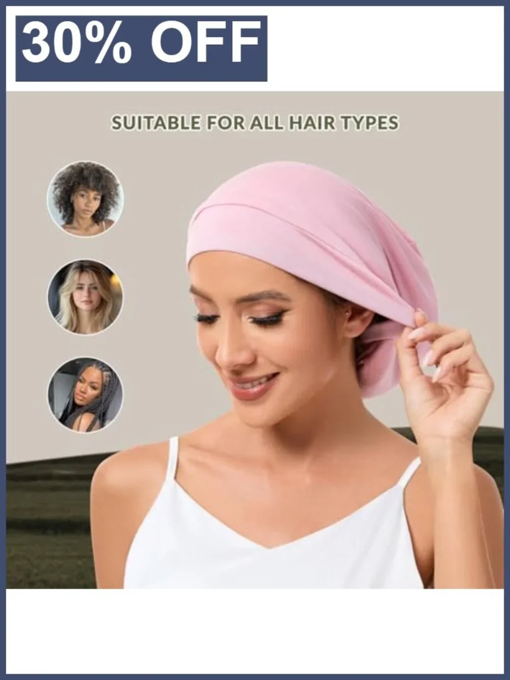 Silk Sleep Bonnet for Women - Adjustable Hair Cap